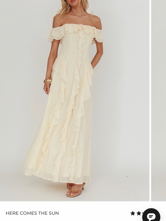 Selfie Leslie Dresses & Skirts - Selfie Leslie Strapless Ruffle Maxi Dress in Cream